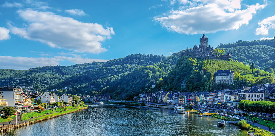 The Moselle in Cochem with Reichsburg Castle in the background